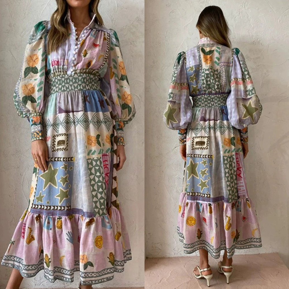 H&M Summer Fashion Office Casual Floral Print Bodycon Maxi Dress